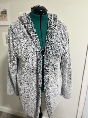 PINK Victoria's Secret Heather Gray Hooded Teddy Jacket